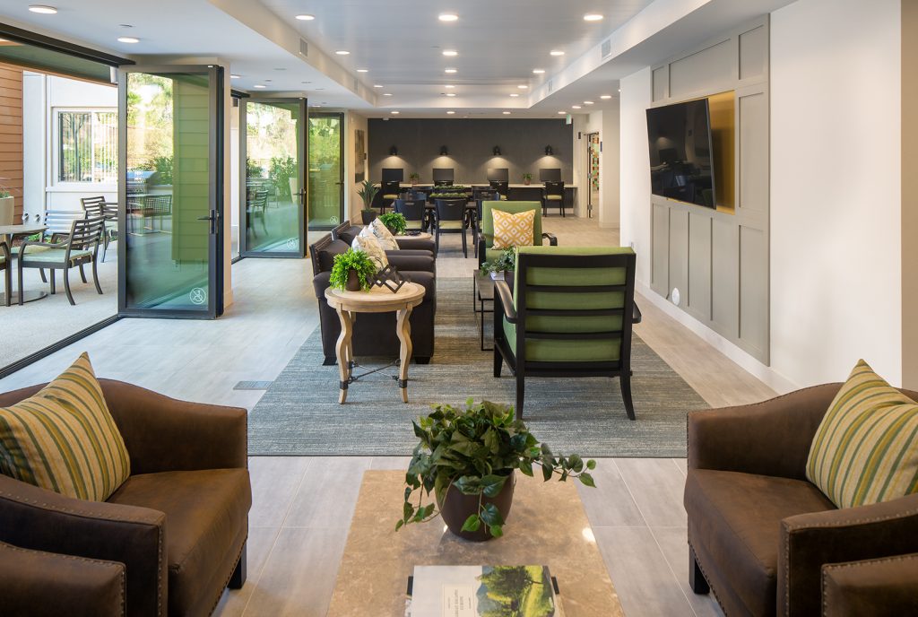 The community common room features xyz.